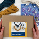 Macrame Kit, Rope Jewellery - Yellow, Navy and White