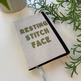 Resting Stitch Face - A6 Linen notebook
