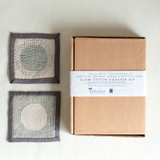 Slow Stitched Linen Coasters Kit, Sewing Project, Craft Kit