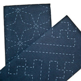 Variety of Sashiko pre-printed Indigo cotton squares