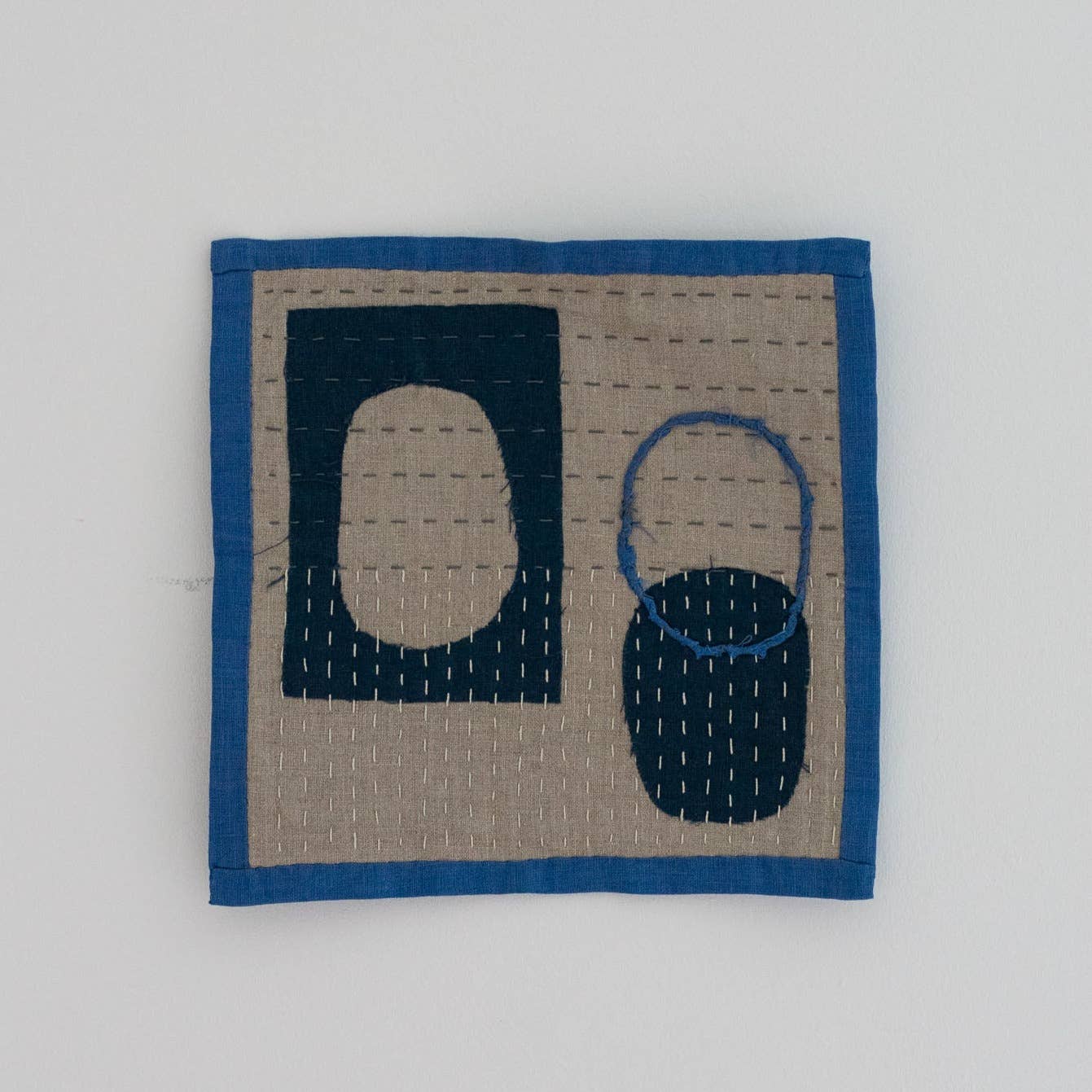 Slow Stitched Mini Linen Quilt Kit, Sewing Project Craft Kit