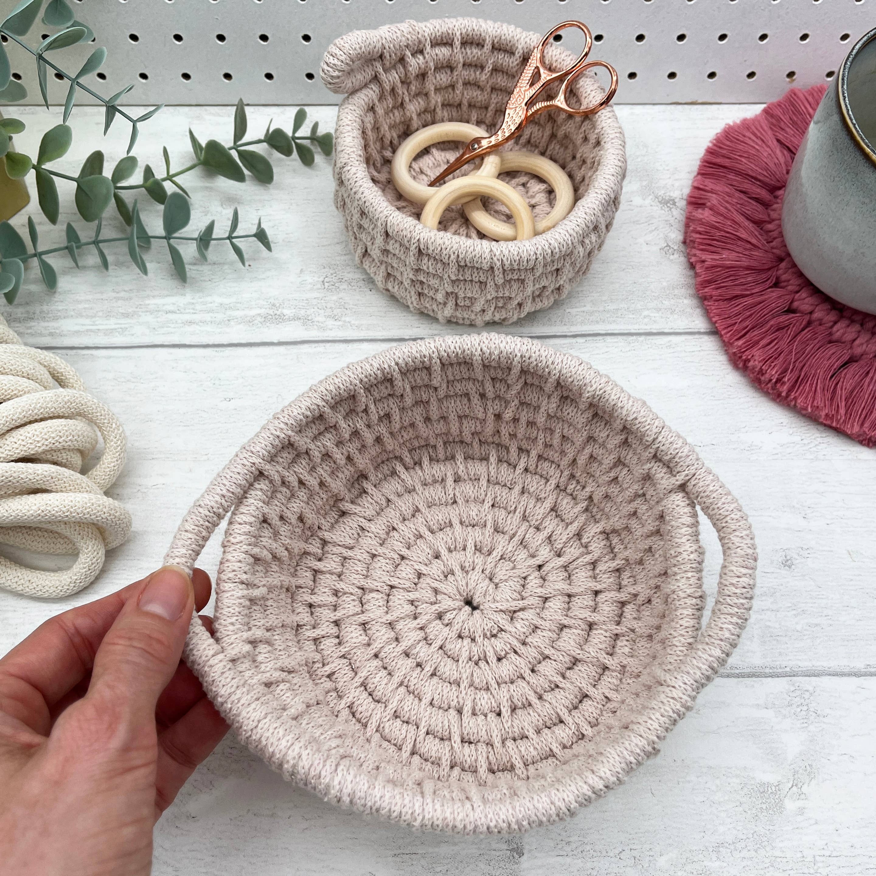 Macrame Rope Basket Kit - Set of 3 in nude