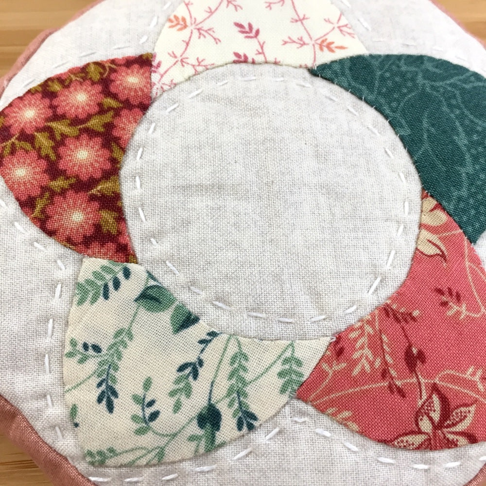 EPP Flower Pincushion Kit in Sequoia - Patchwork Pincushion Kit