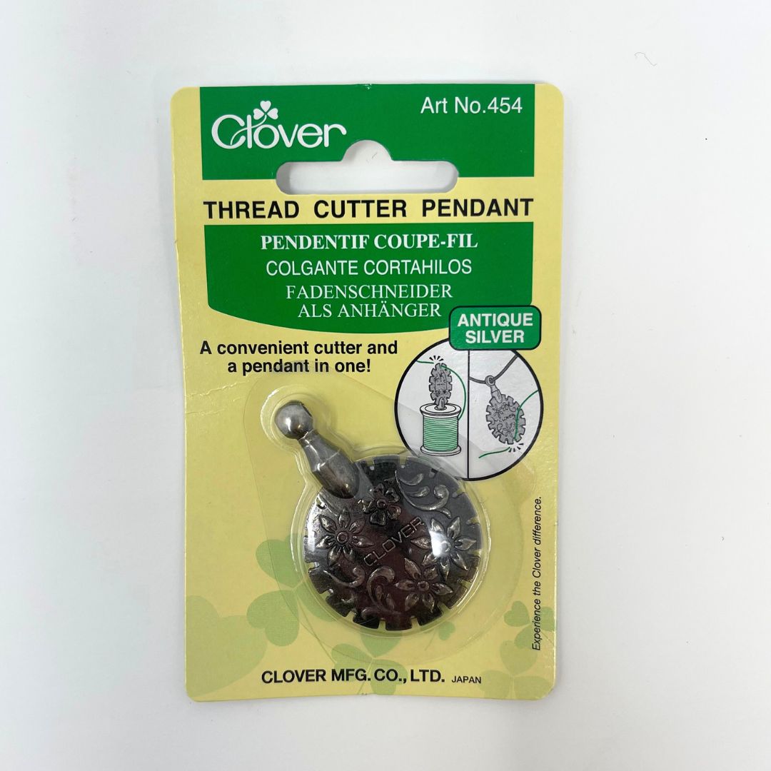 Clover Thread Cutter Pendant: Antique Silver