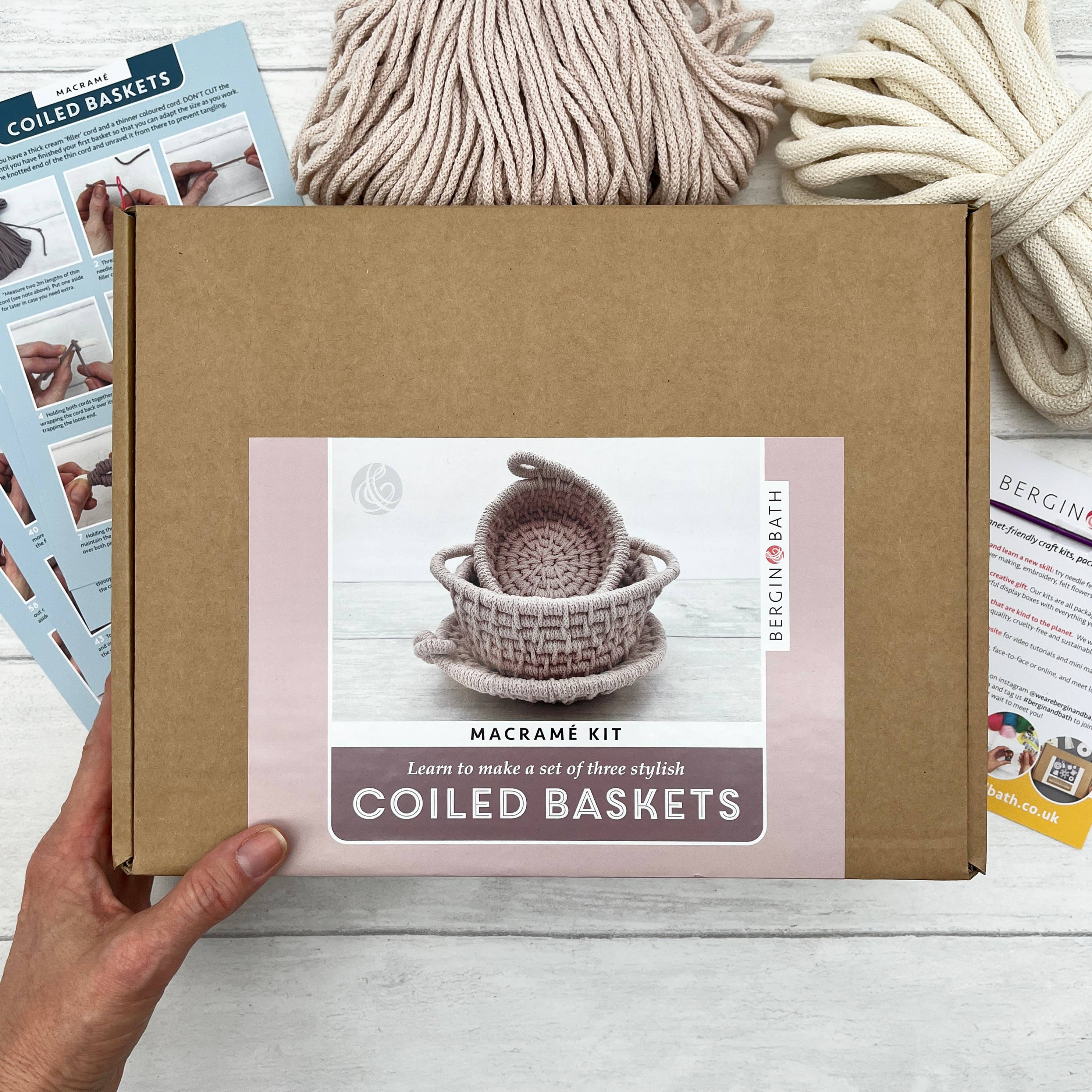 Macrame Rope Basket Kit - Set of 3 in nude