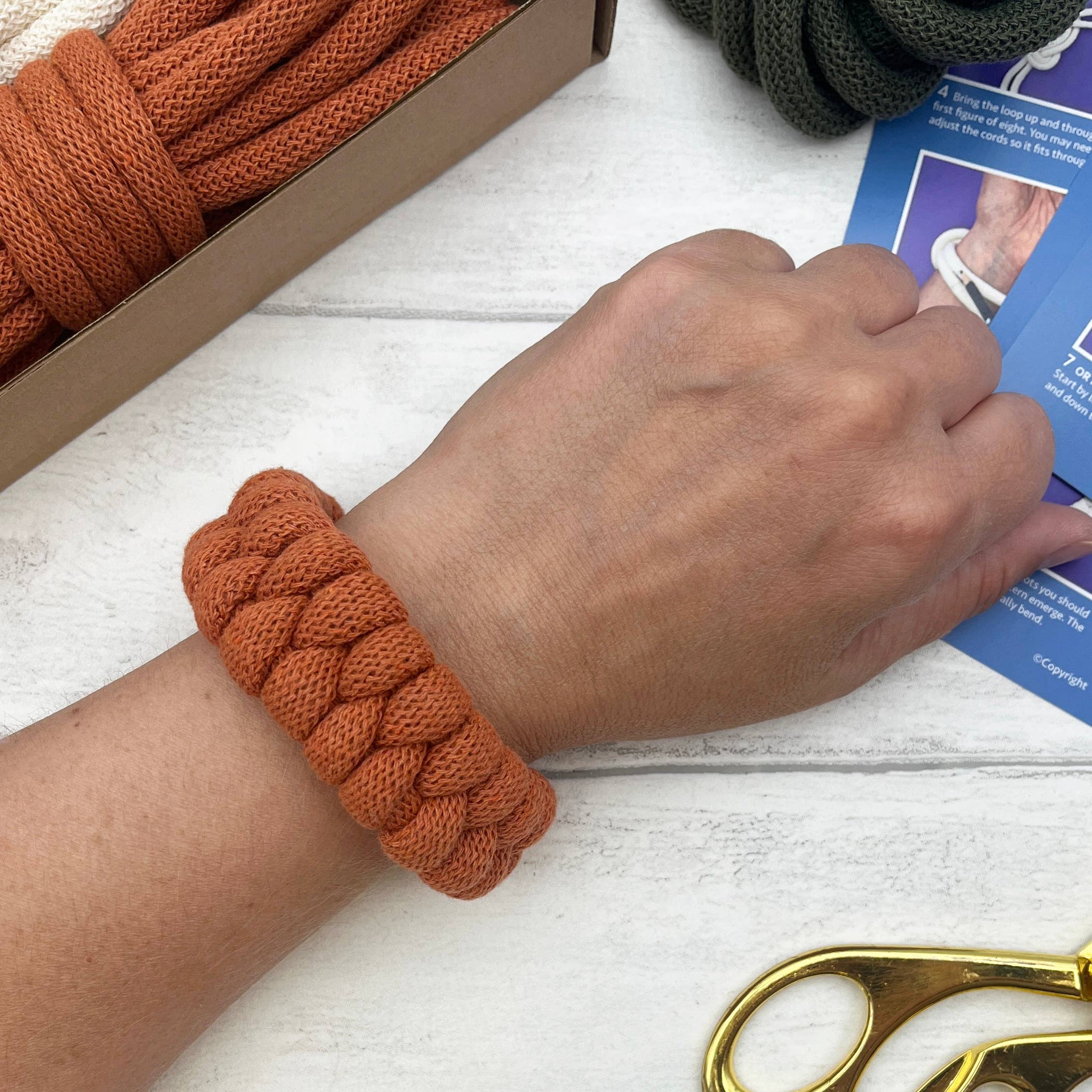 Macrame Rope Jewellery Kit in Terracotta, Avocado and White