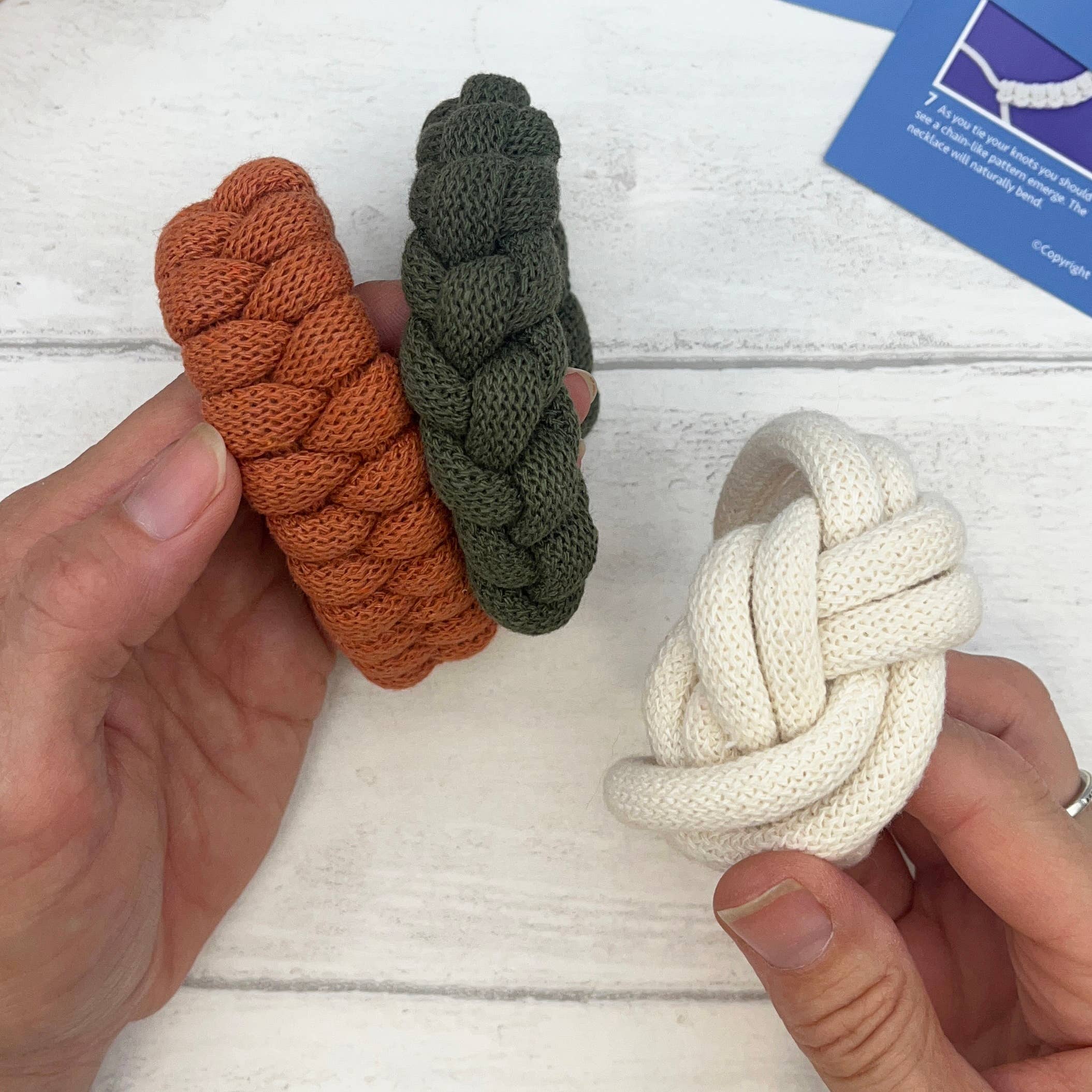 Macrame Rope Jewellery Kit in Terracotta, Avocado and White