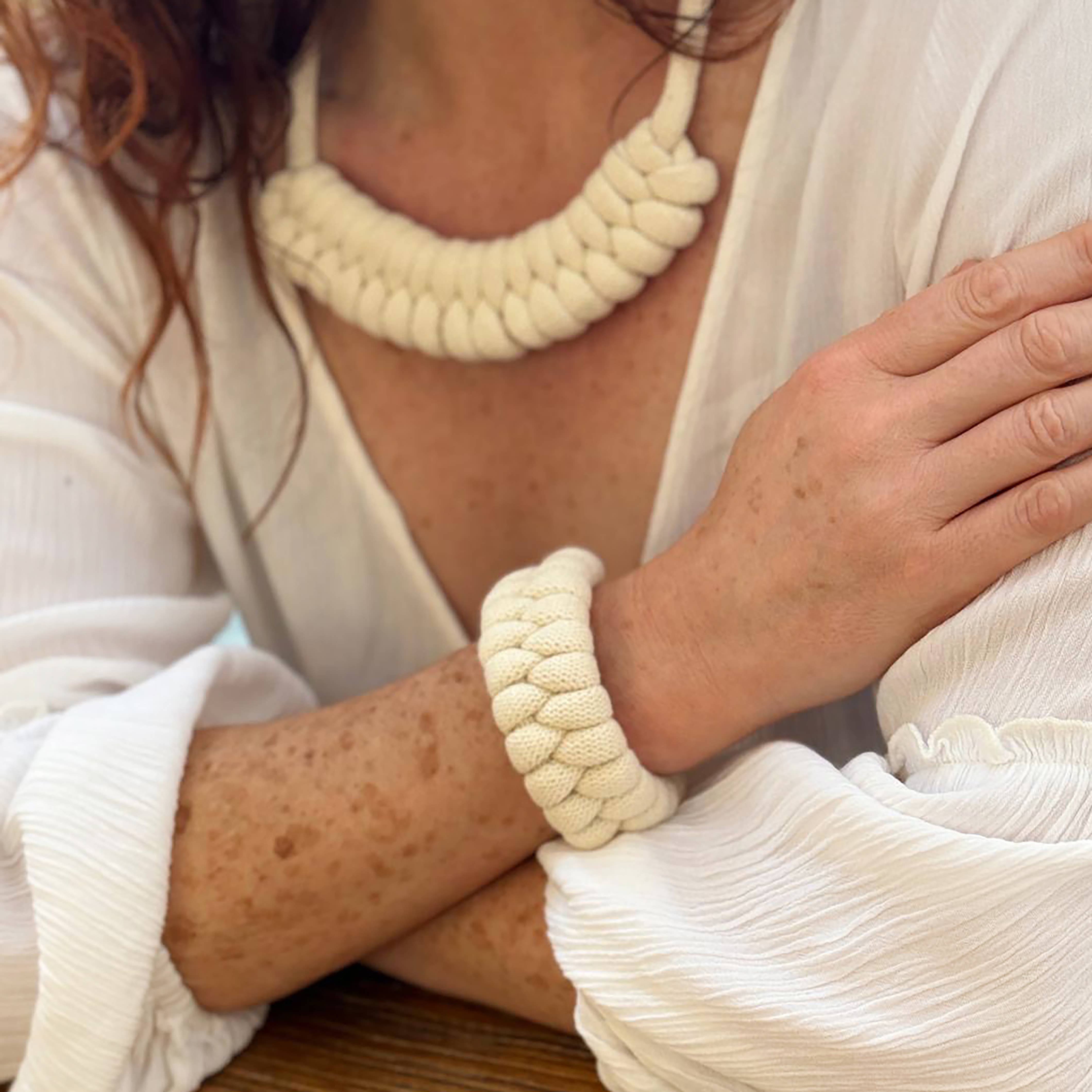 Macrame Kit, Rope Jewellery - Yellow, Navy and White