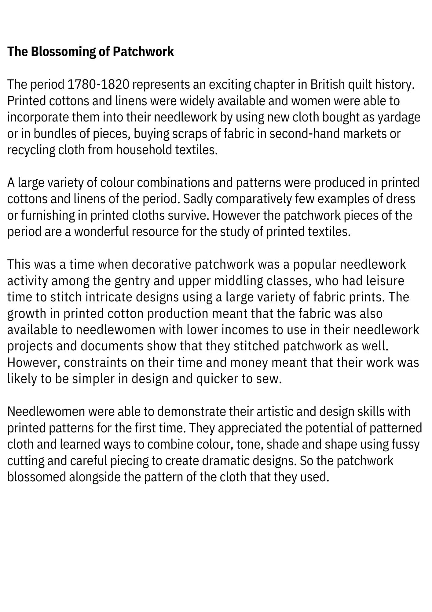 The Blossoming of Patchwork