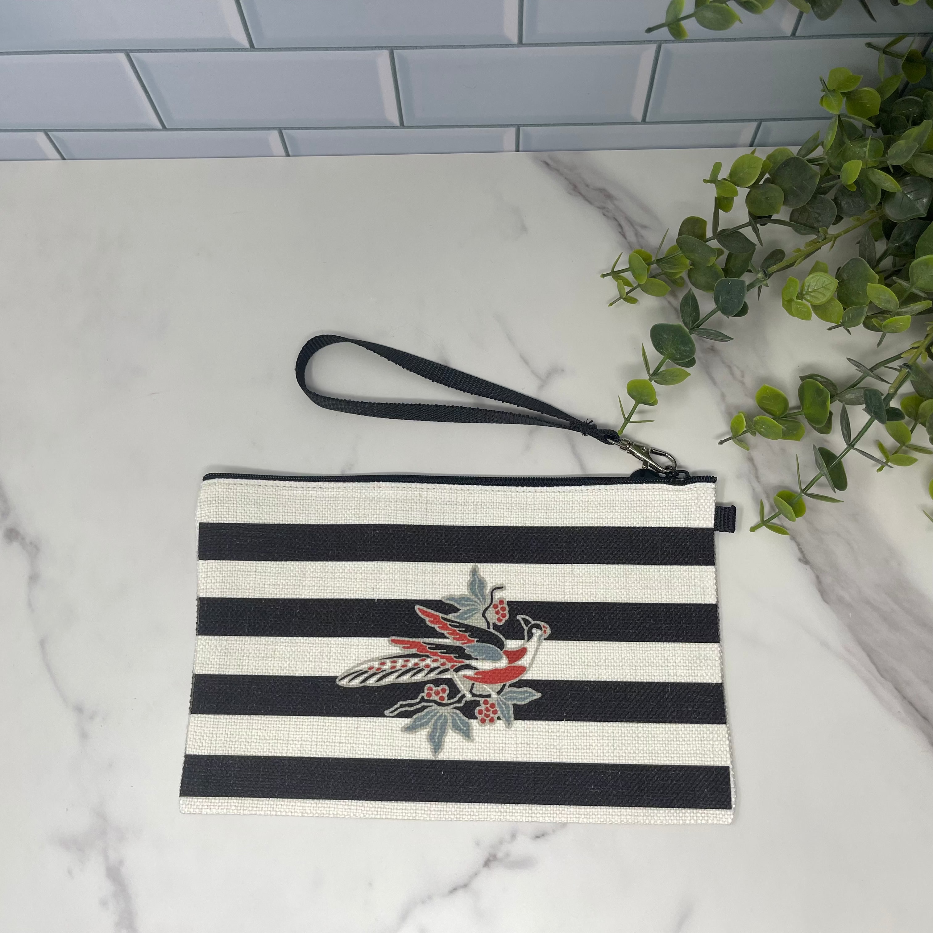 Broderie Perse zippy pouch