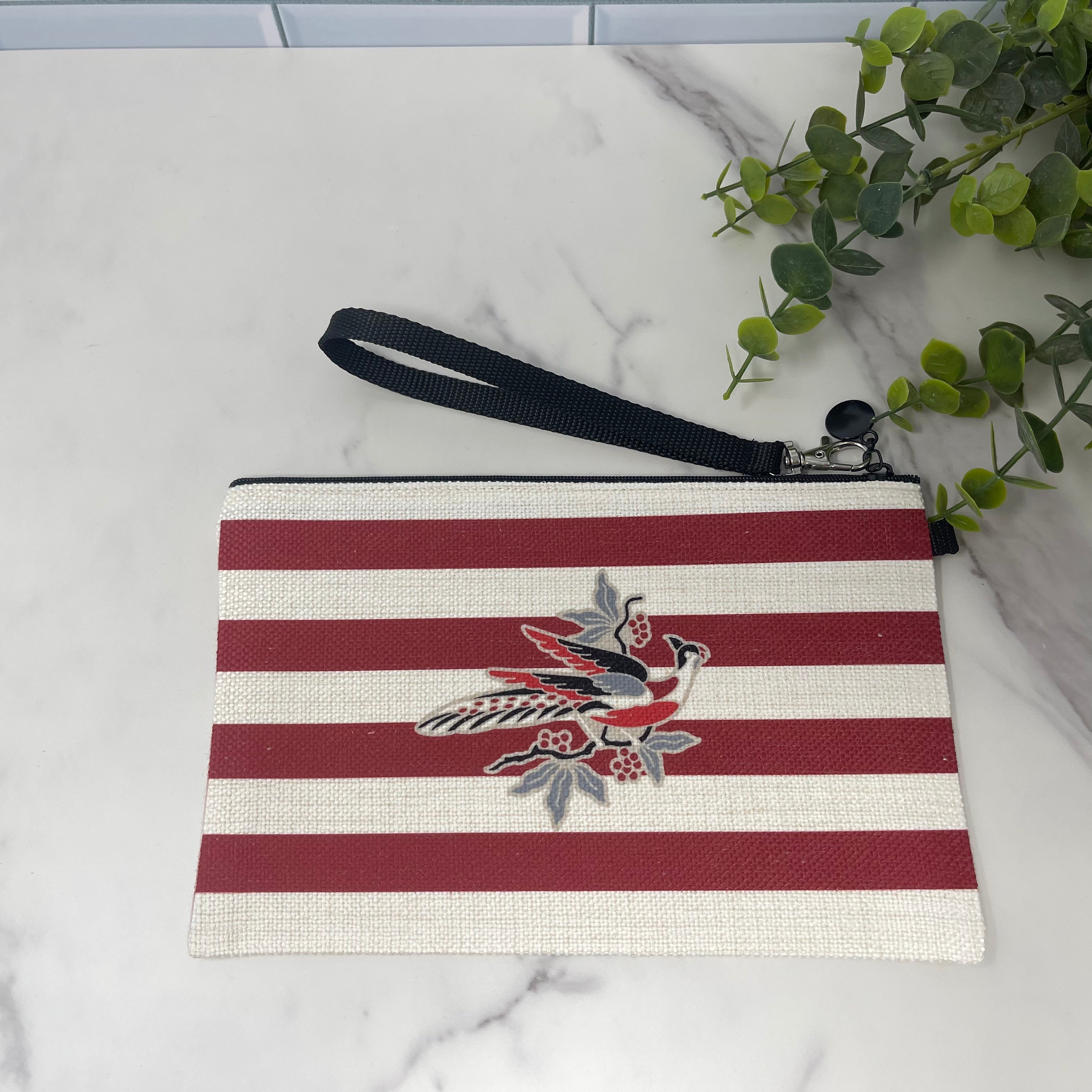Broderie Perse zippy pouch