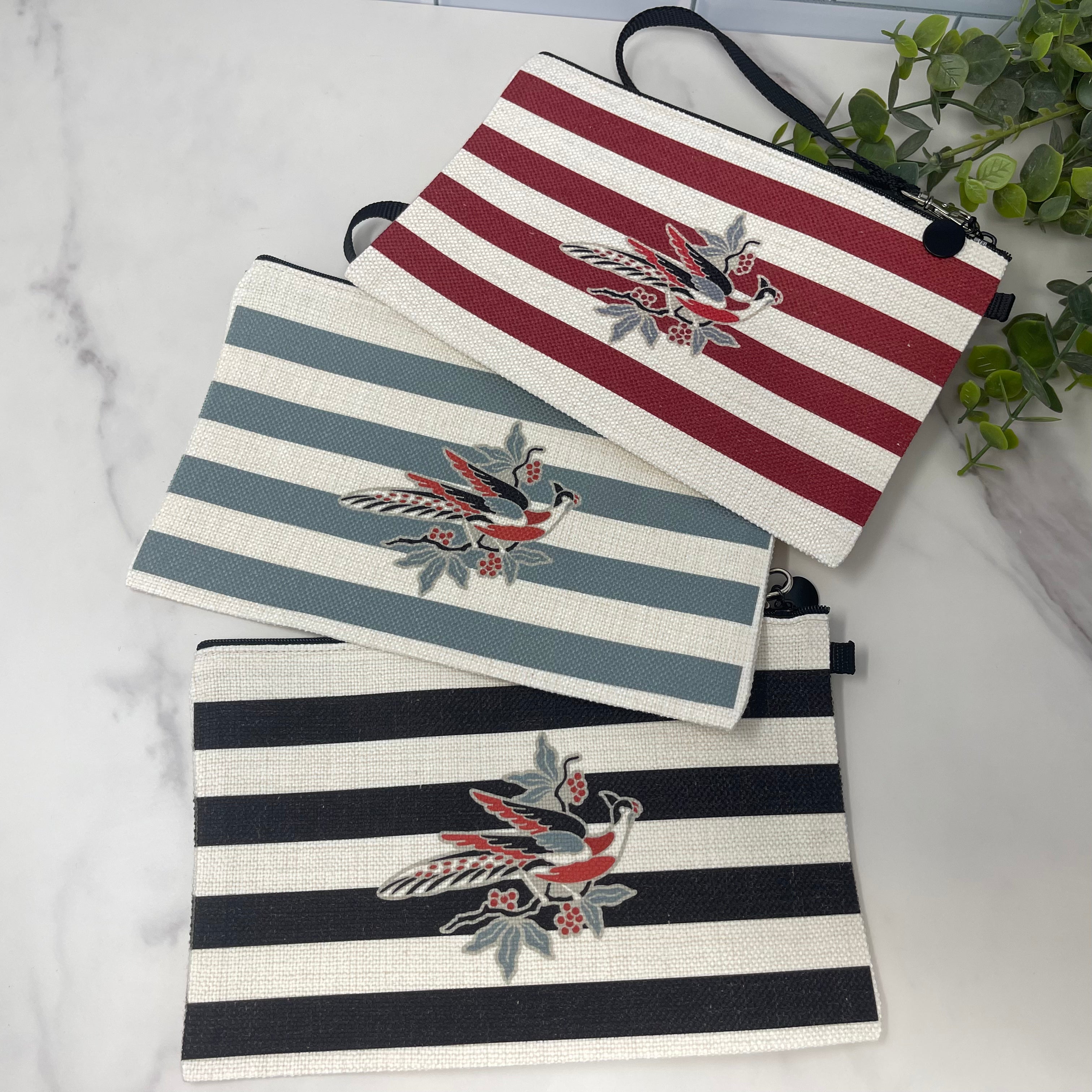 Broderie Perse zippy pouch