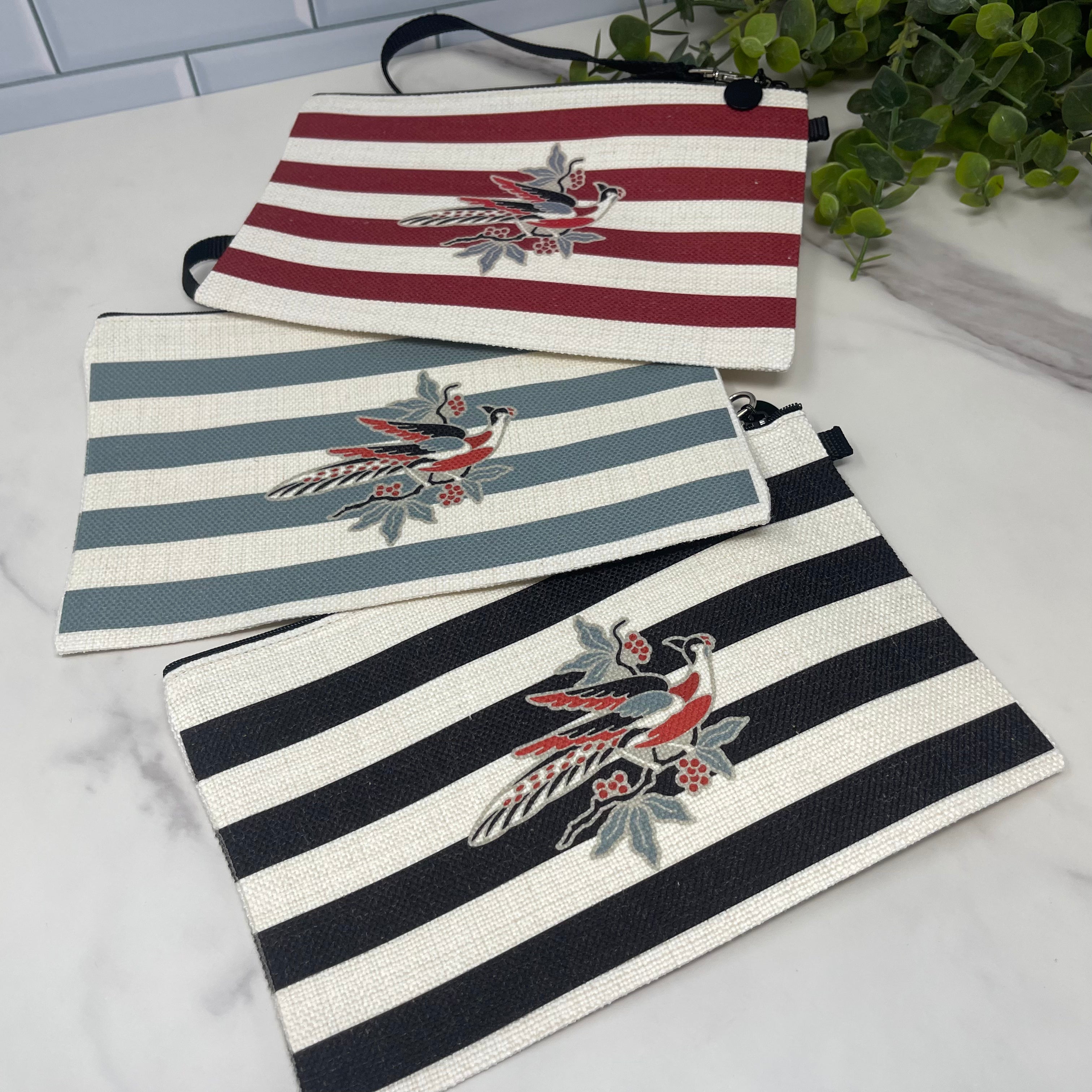 Broderie Perse zippy pouch