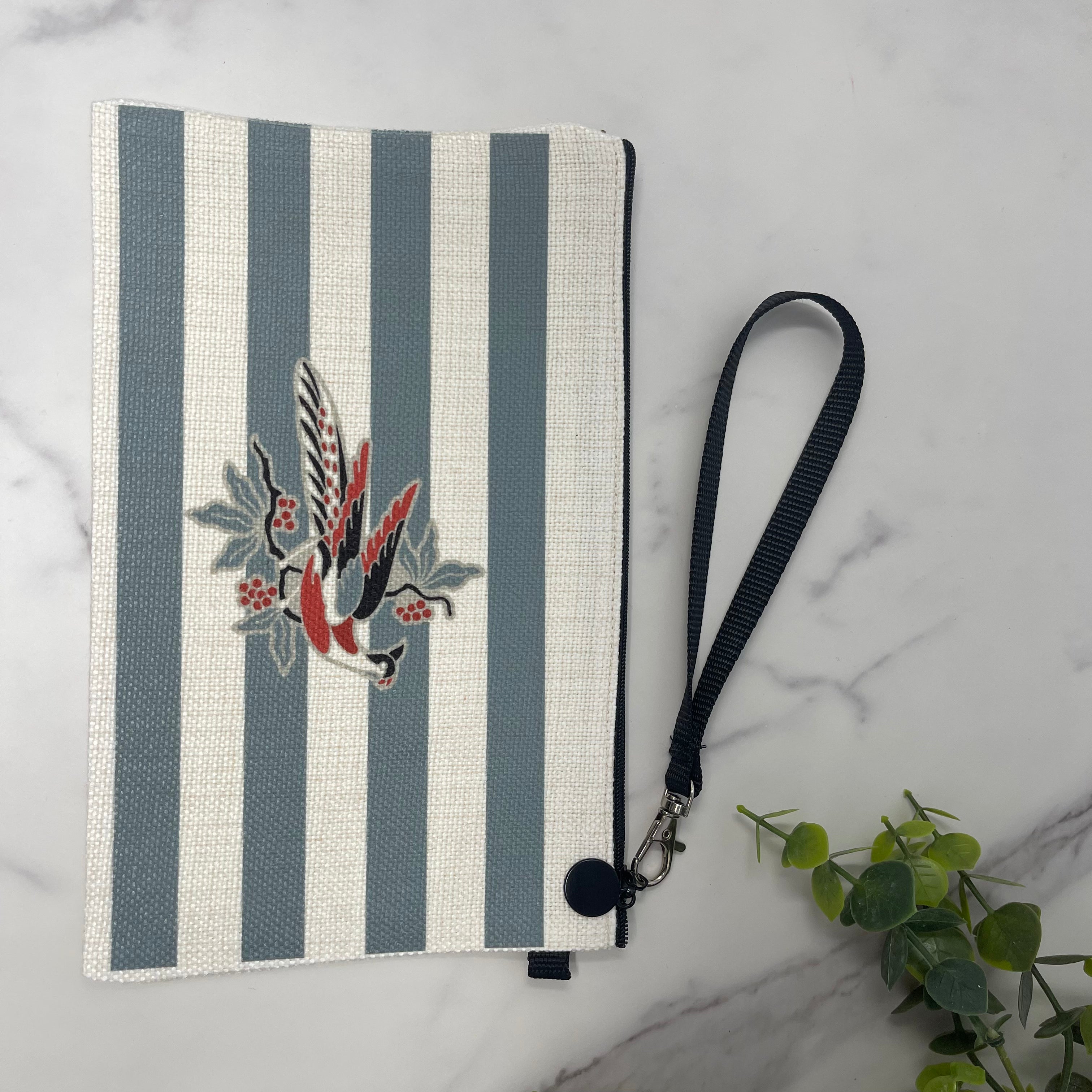 Broderie Perse zippy pouch