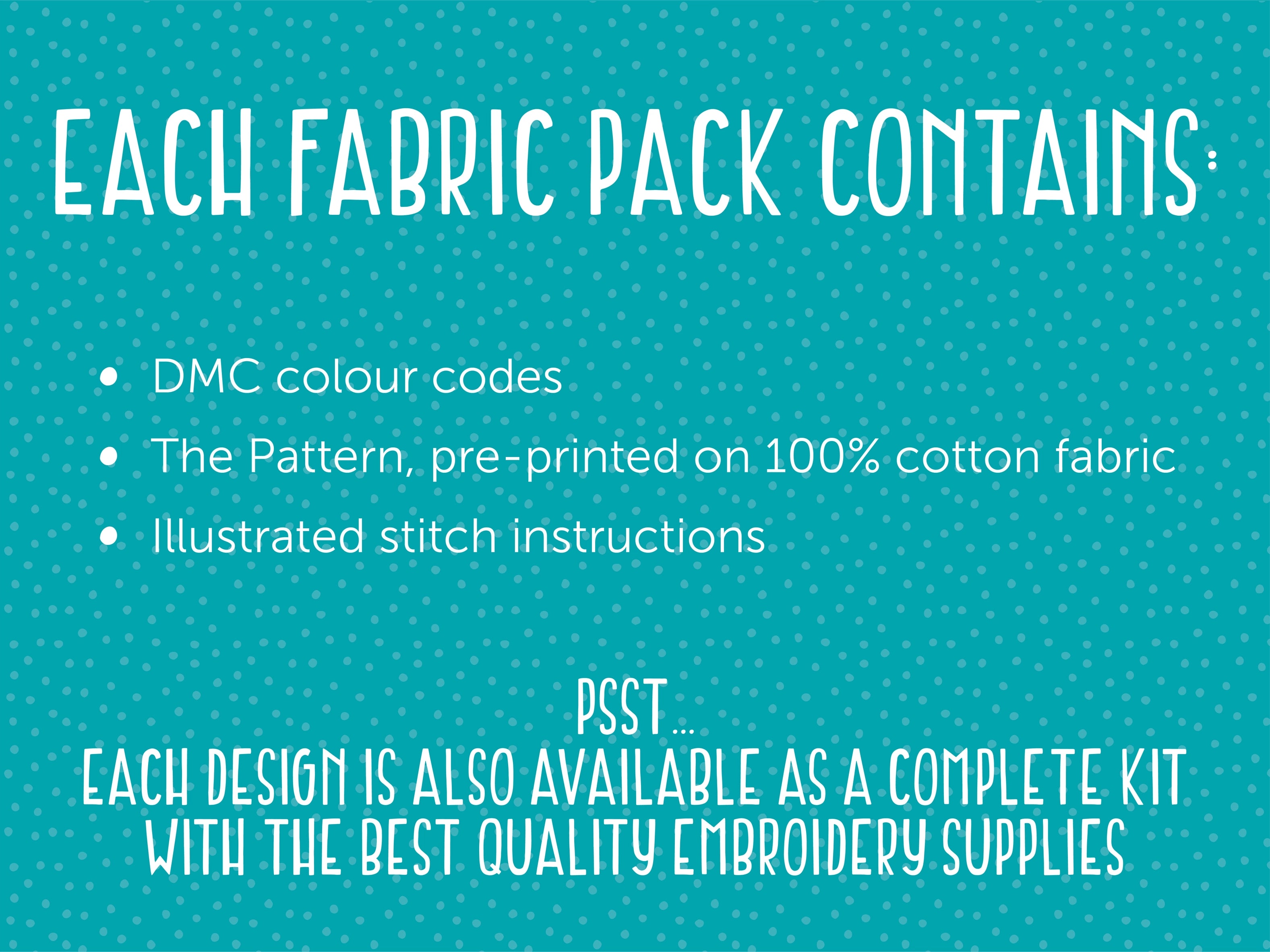 Floral Love Heart Handmade Embroidery Pattern Fabric Pack