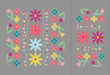 Pattern Box Decorative Floral Free Motion Quilting Kit - Folk Art on Grey