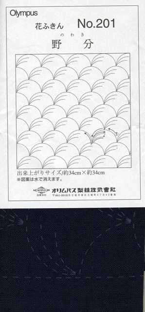 Sashiko Pre-printed Indigo Cotton Square *Various Patterns*