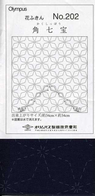 Sashiko Pre-printed Indigo Cotton Square *Various Patterns*
