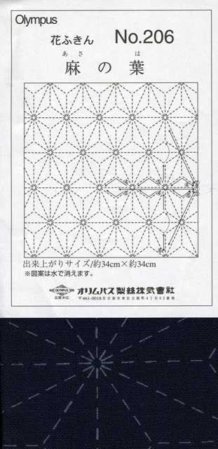 Sashiko Pre-printed Indigo Cotton Square *Various Patterns*