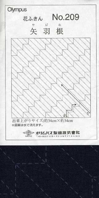 Sashiko Pre-printed Indigo Cotton Square *Various Patterns*