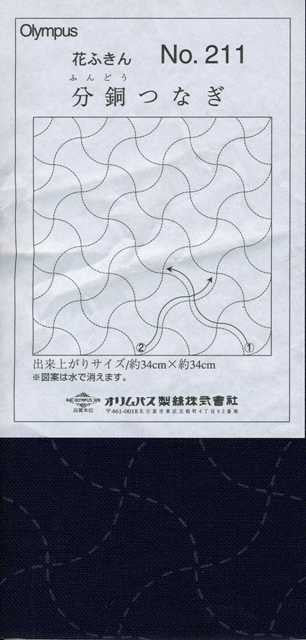 Sashiko Pre-printed Indigo Cotton Square *Various Patterns*