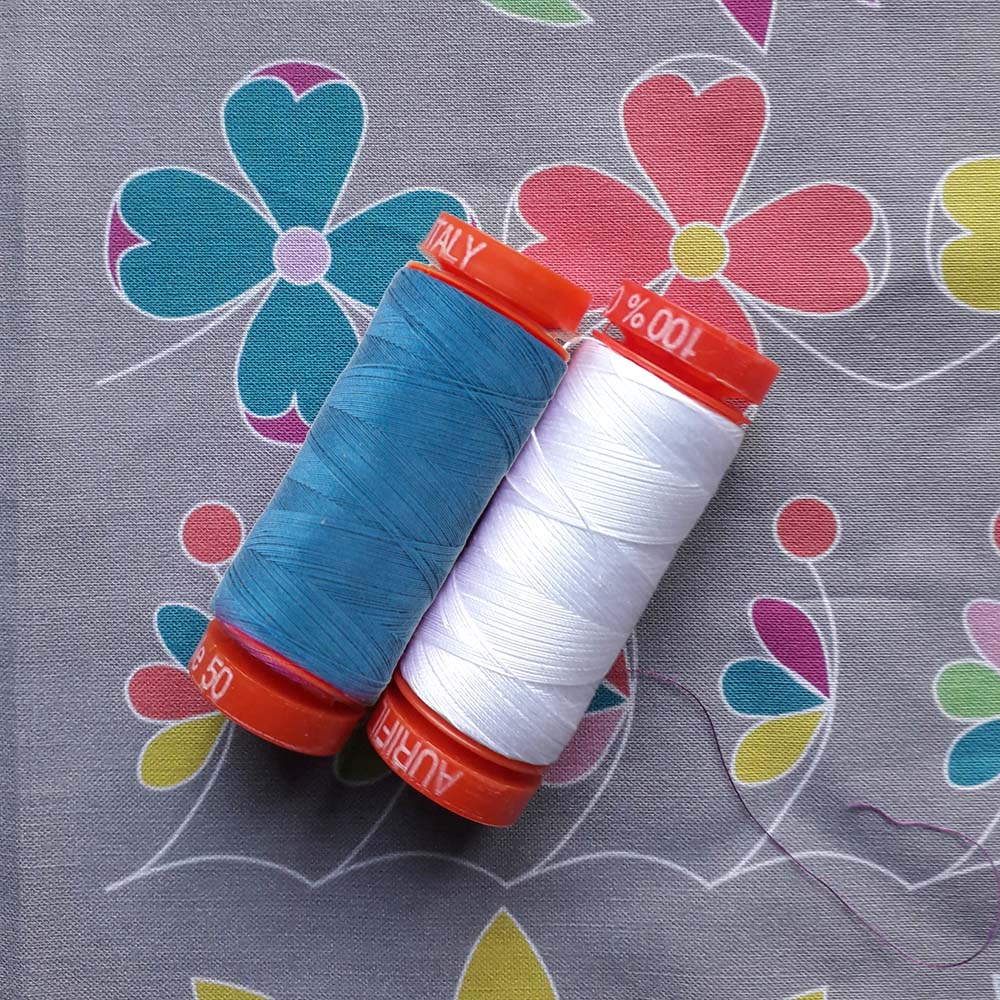 Pattern Box Decorative Floral Free Motion Quilting Kit - Folk Art on Grey